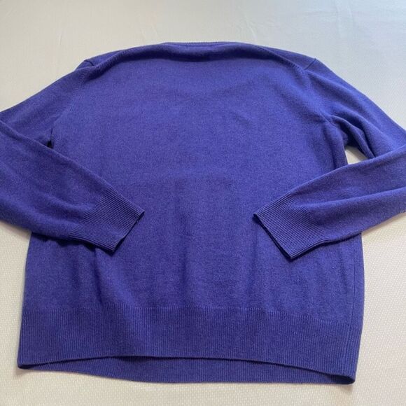 Alan Flusser Purple V Neck Cashmere Sweater Size Large - Picture 8 of 9